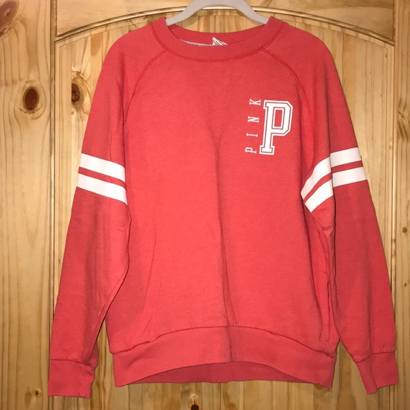 VS PINK red orange slouchy sweatshirt - Picture 1 of 5